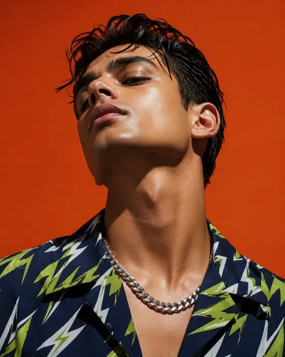Editorial Fashion Portrait Prompt with Hard Studio Lighting